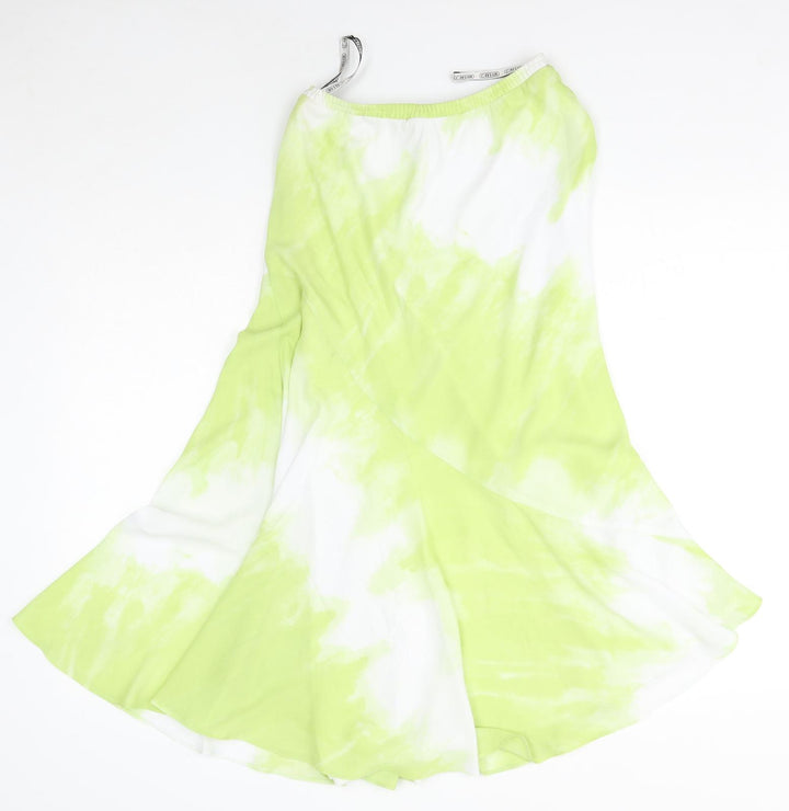 CAVIAR Womens Green Polyester A-Line Skirt Size 10 - Tie Dye
