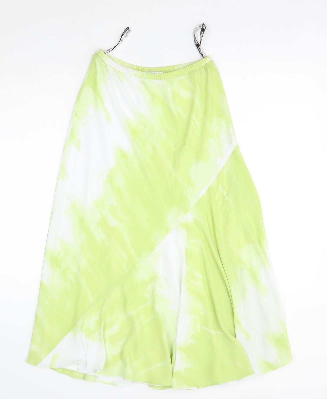 CAVIAR Womens Green Polyester A-Line Skirt Size 10 - Tie Dye