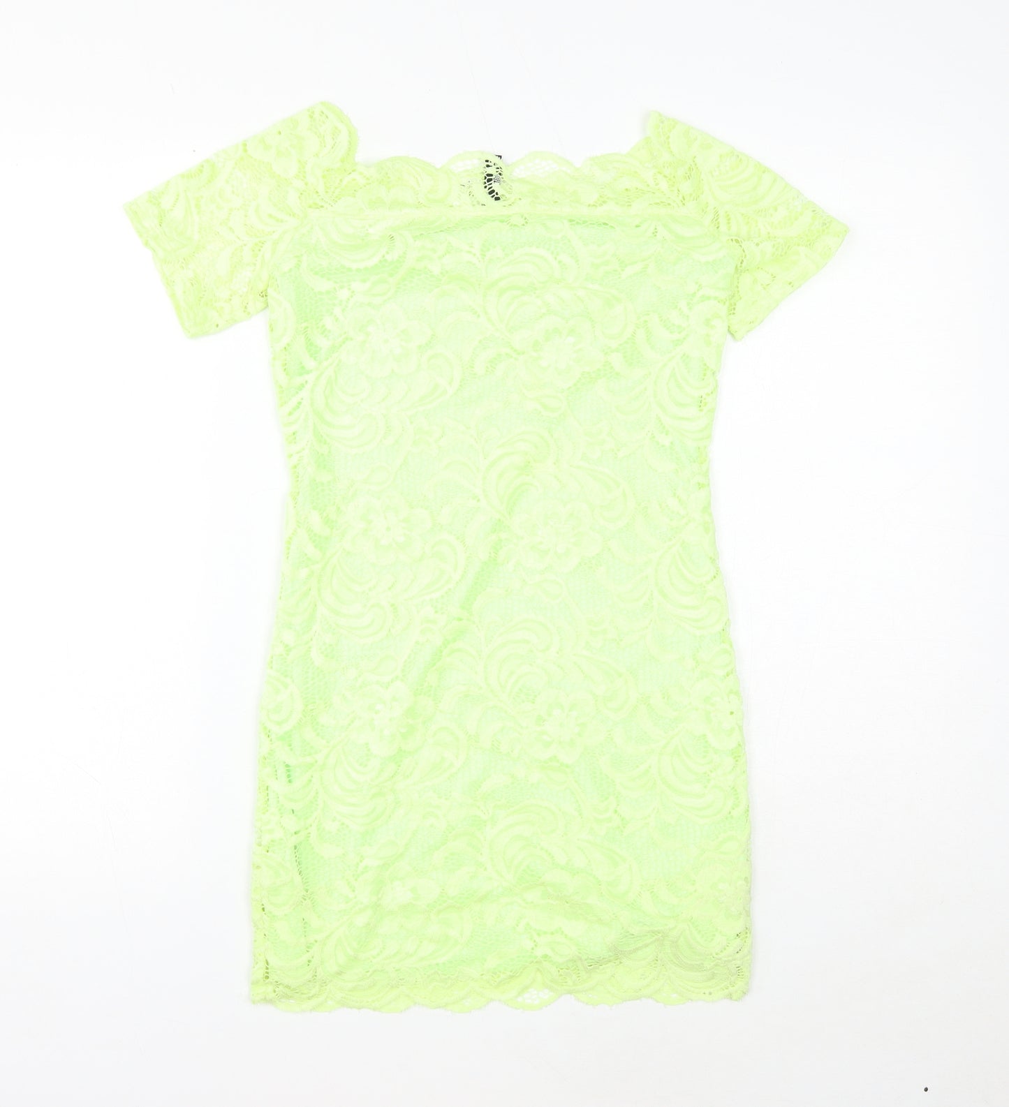 H&M Womens Green Polyamide Mini Size 10 Boat Neck Pullover