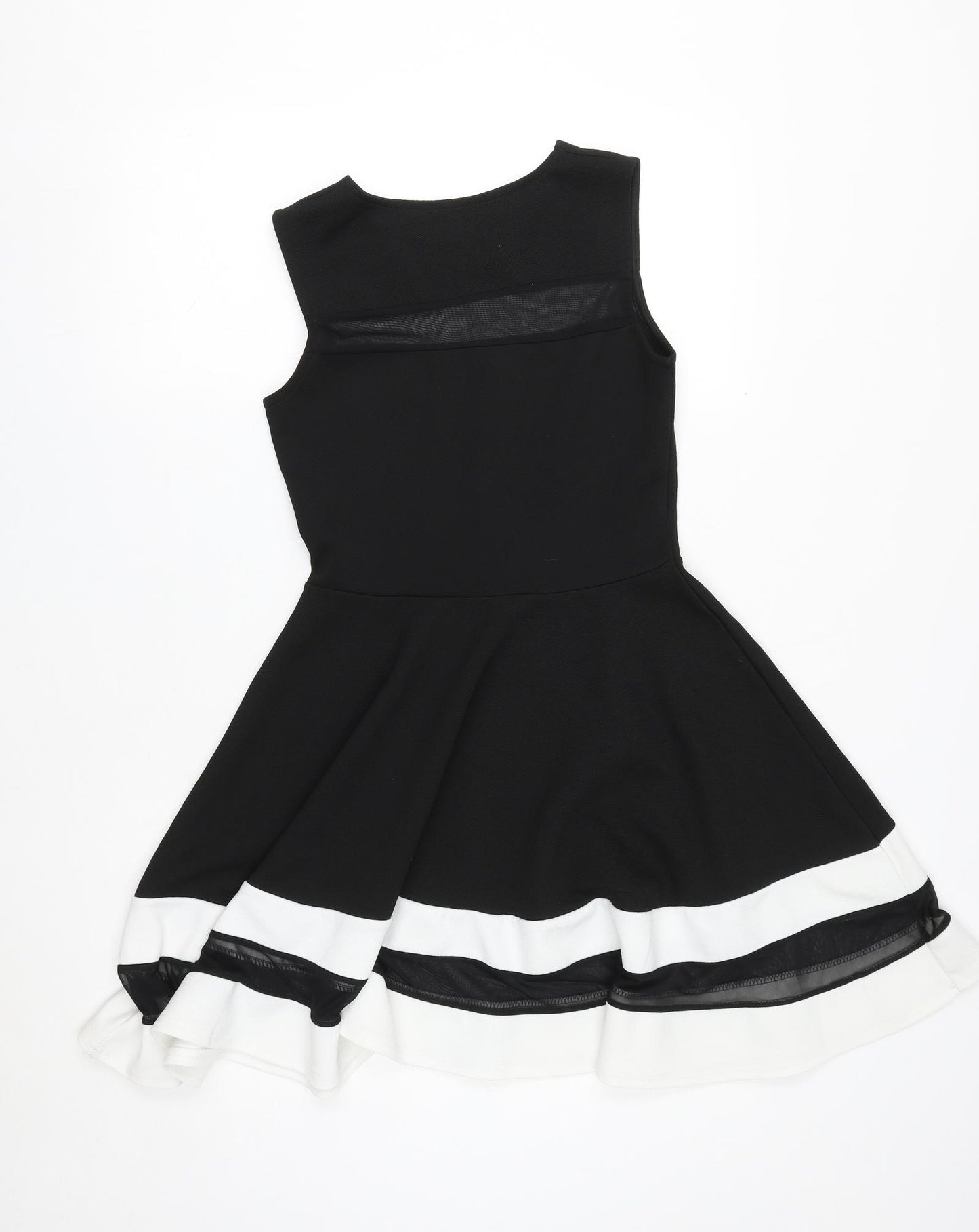 Cameo Rose Womens Black Polyester Skater Dress Size 8 Round Neck Pullover