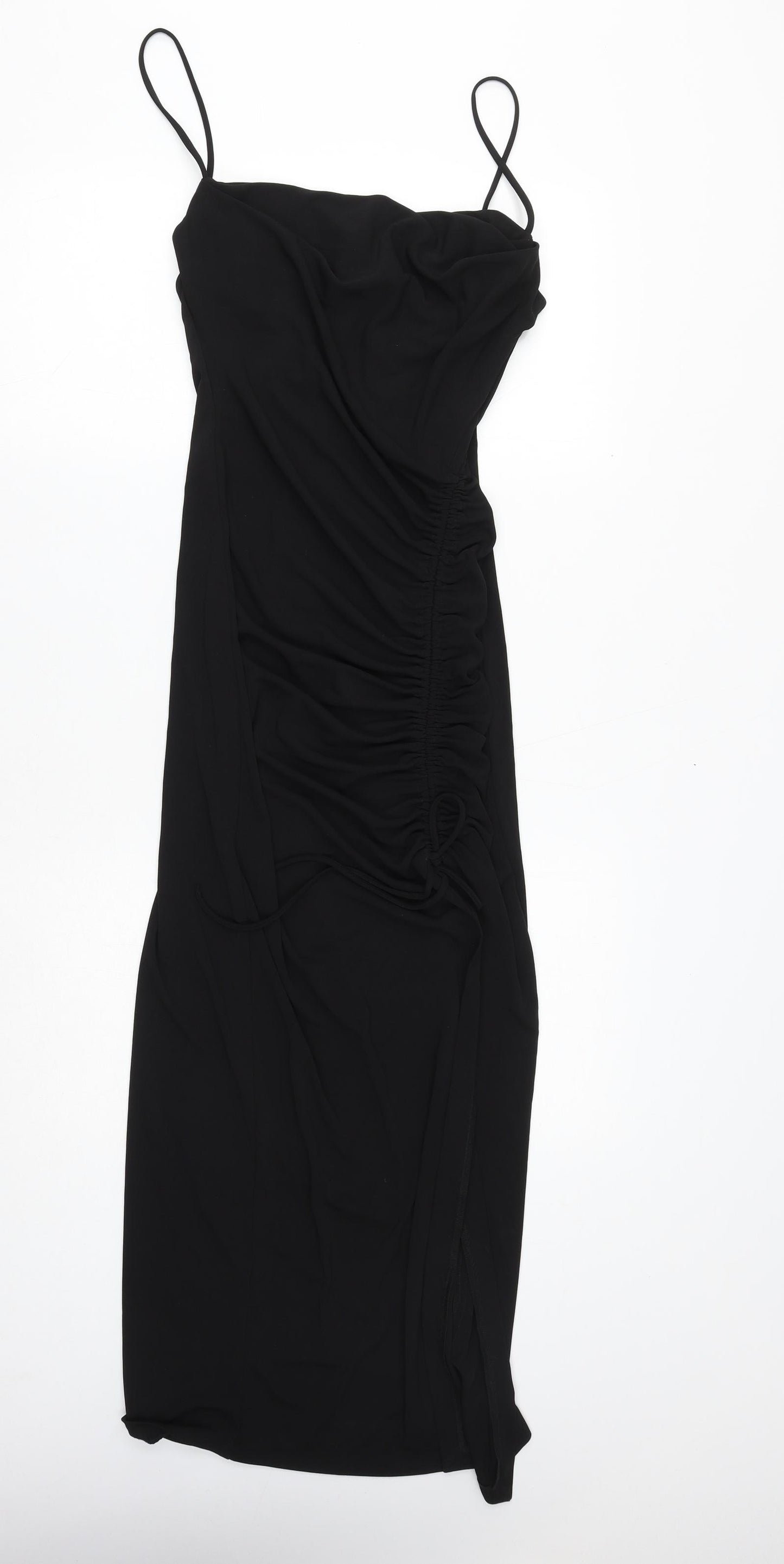 Zara Womens Black Polyester Bodycon Size M Sweetheart Zip