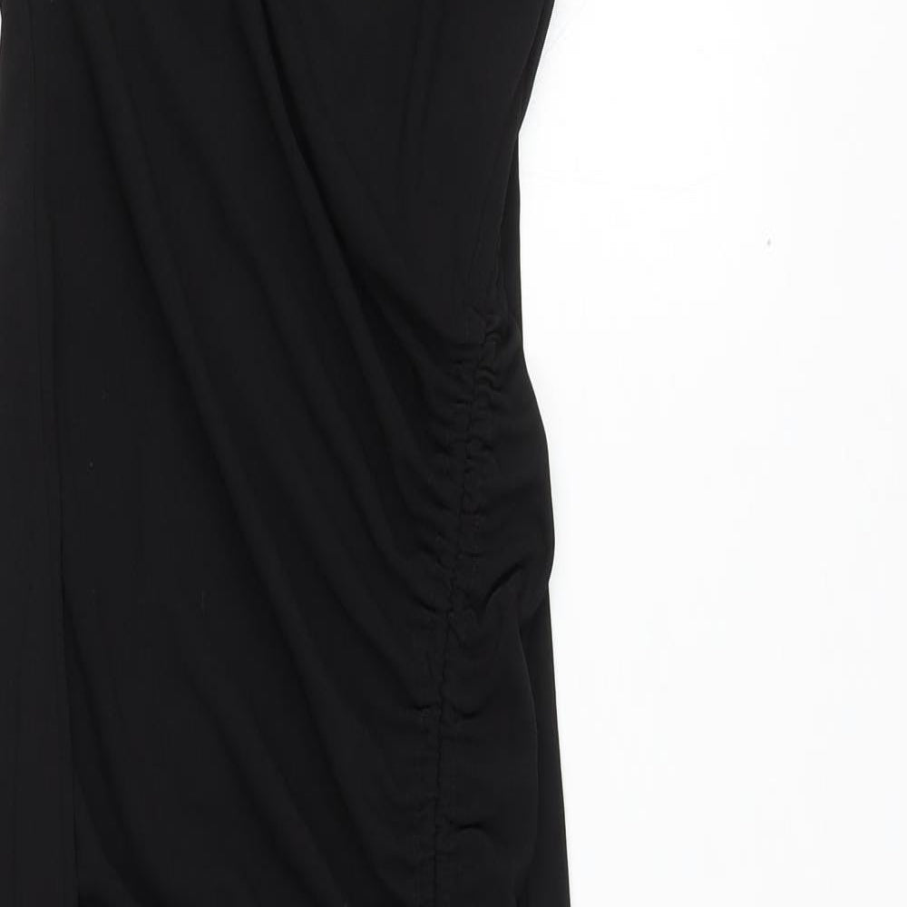 Zara Womens Black Polyester Bodycon Size M Sweetheart Zip