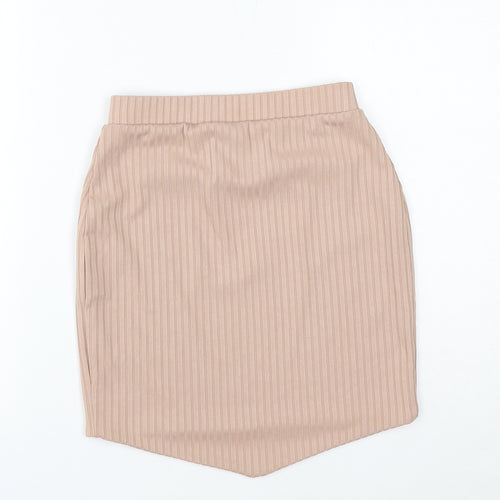 Club London Womens Pink Striped Polyester Mini Skirt Size 8