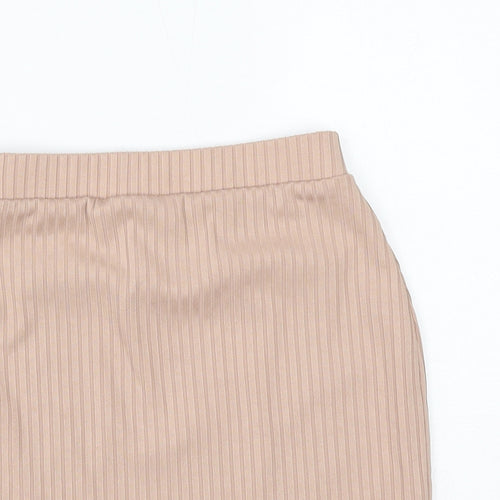 Club London Womens Pink Striped Polyester Mini Skirt Size 8