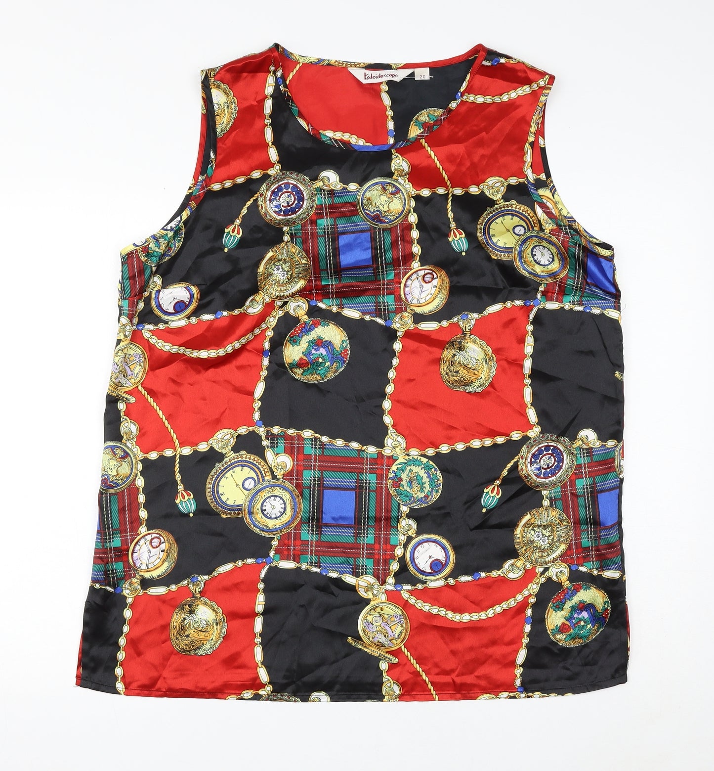 Kaleidoscope Womens Multicoloured Geometric Polyester Basic Blouse Size 20 Round Neck