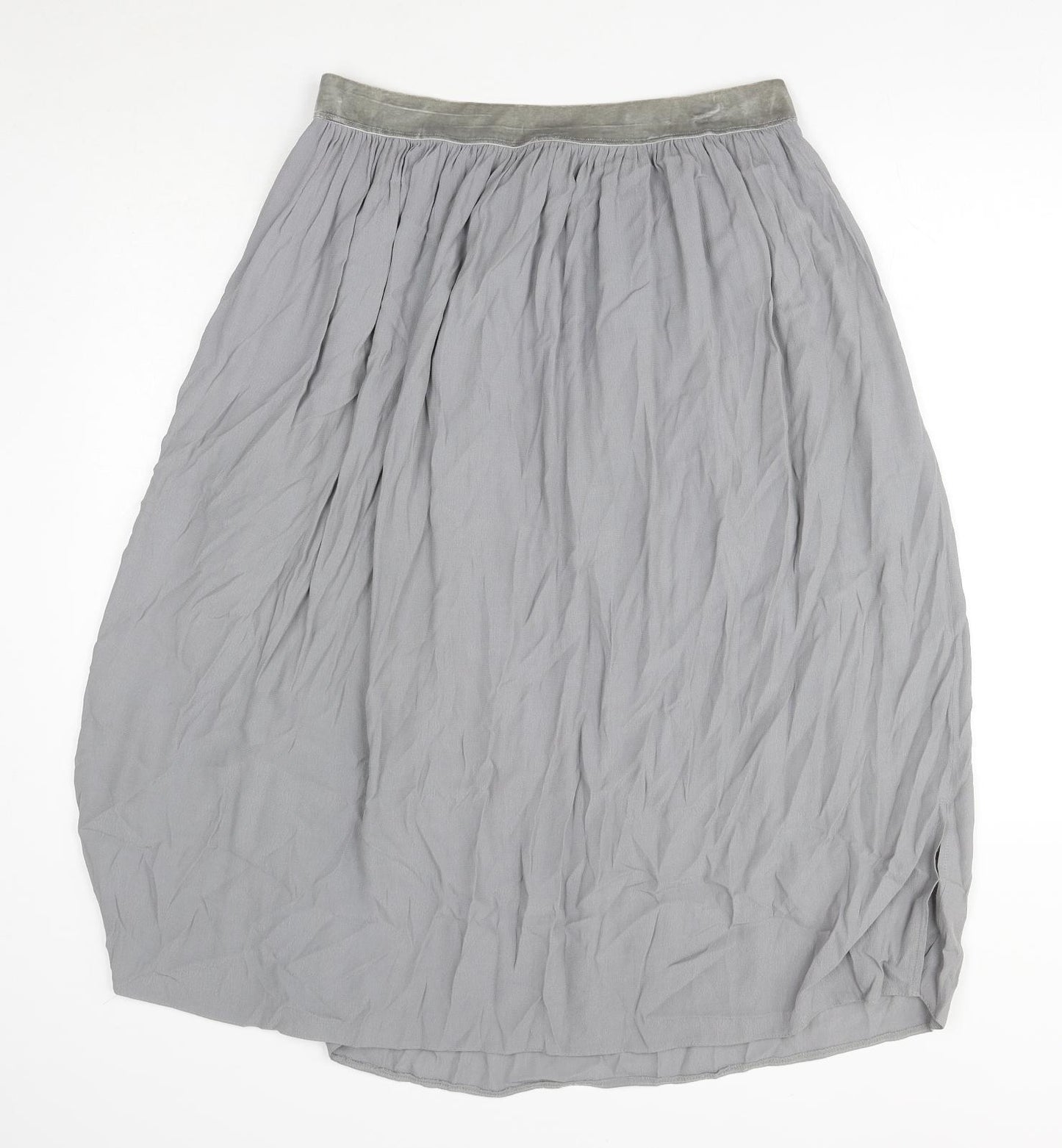 Marks and Spencer Womens Grey Viscose A-Line Skirt Size 14
