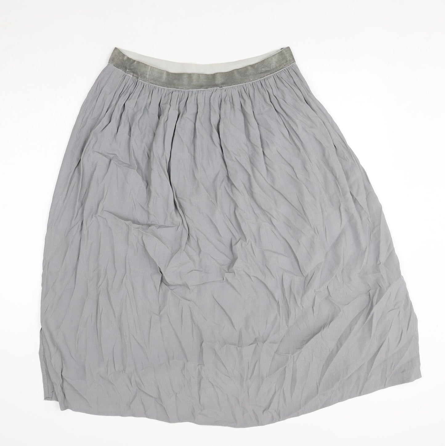 Marks and Spencer Womens Grey Viscose A-Line Skirt Size 14