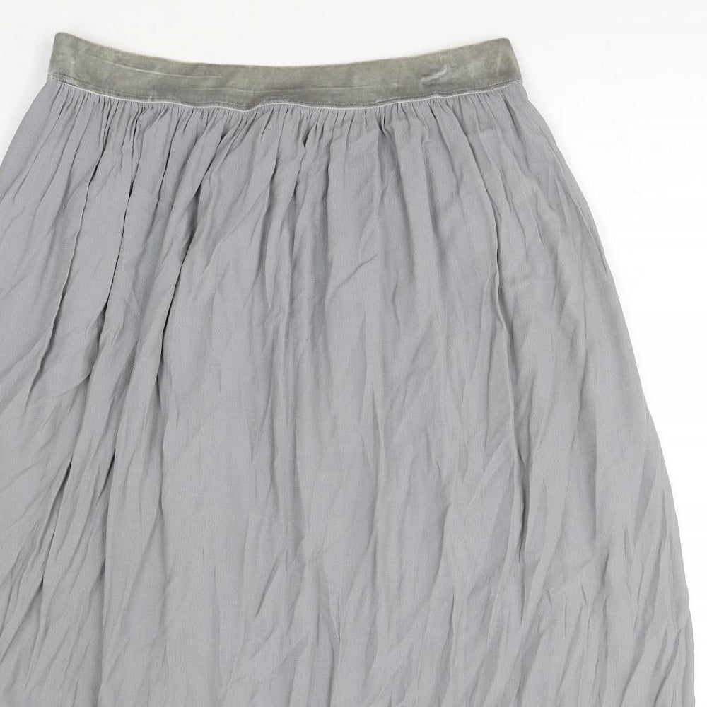Marks and Spencer Womens Grey Viscose A-Line Skirt Size 14