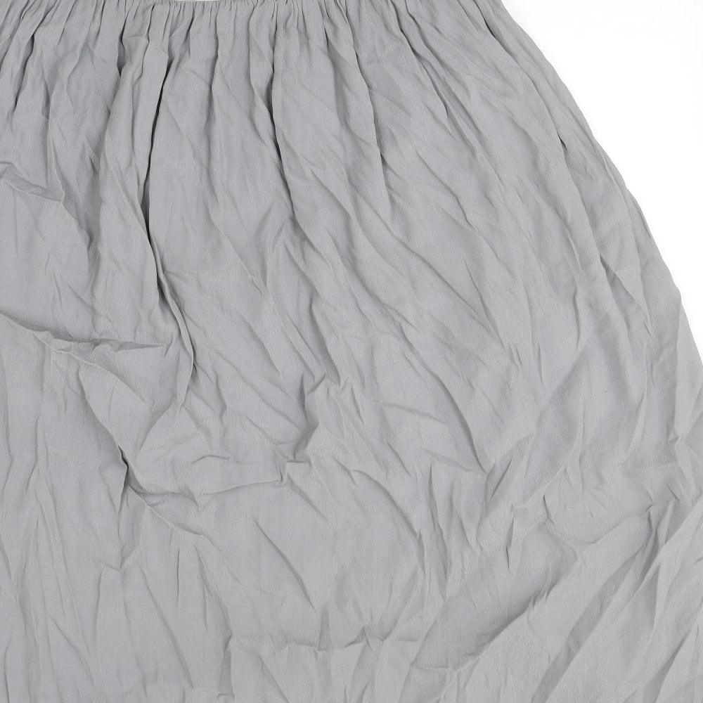 Marks and Spencer Womens Grey Viscose A-Line Skirt Size 14