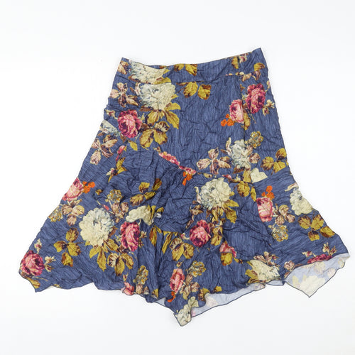 Oui Womens Multicoloured Floral Viscose Mini Skirt Size 8 Zip