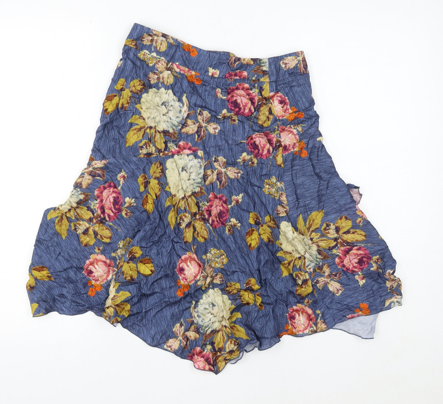 Oui Womens Multicoloured Floral Viscose Mini Skirt Size 8 Zip