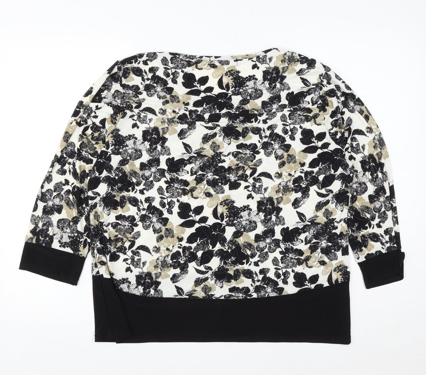 JUST ELEGANCE Womens Multicoloured Floral Polyester Basic Blouse Size 20 Round Neck