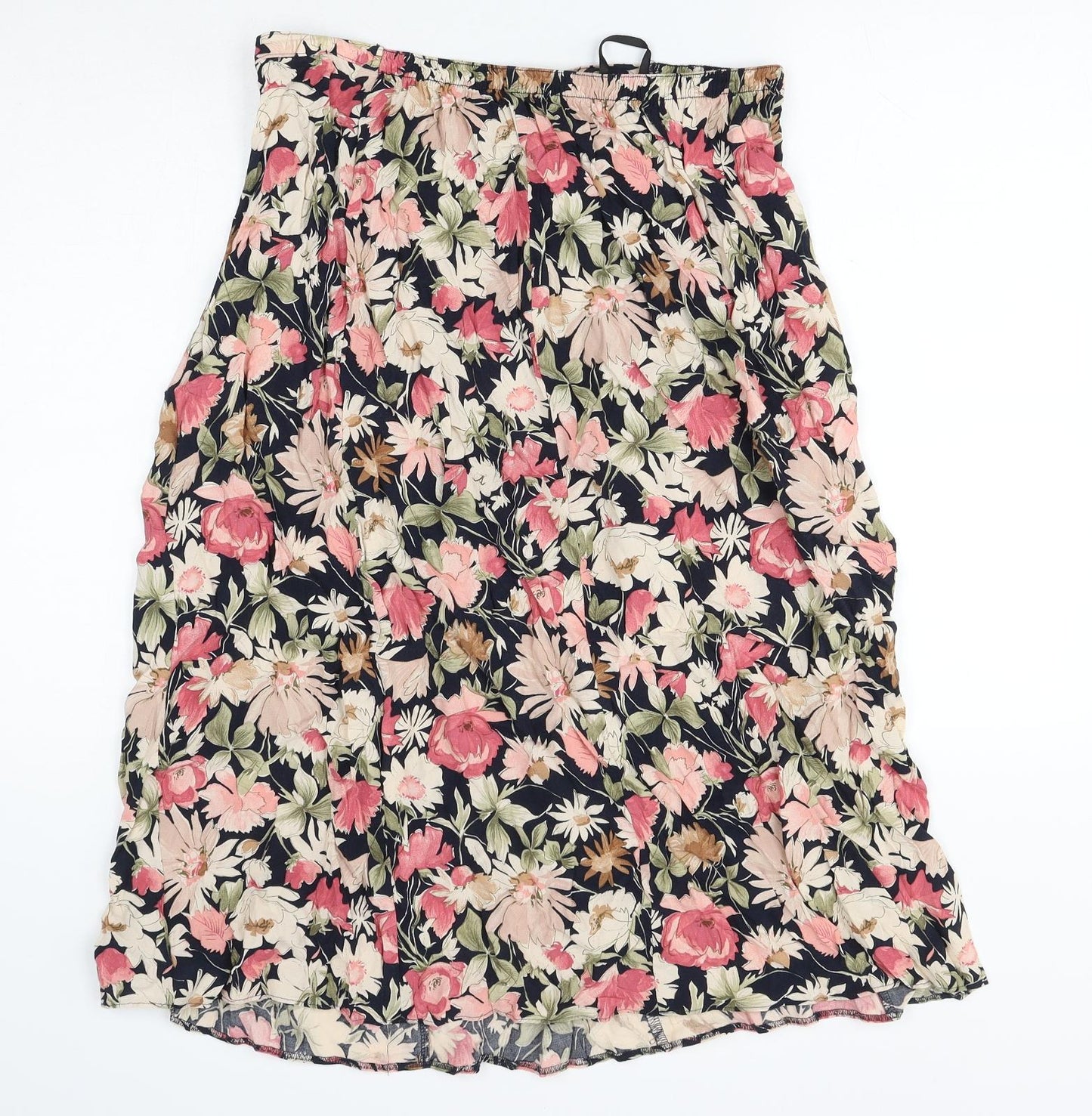 Marks and Spencer Womens Multicoloured Floral Viscose A-Line Skirt Size 18