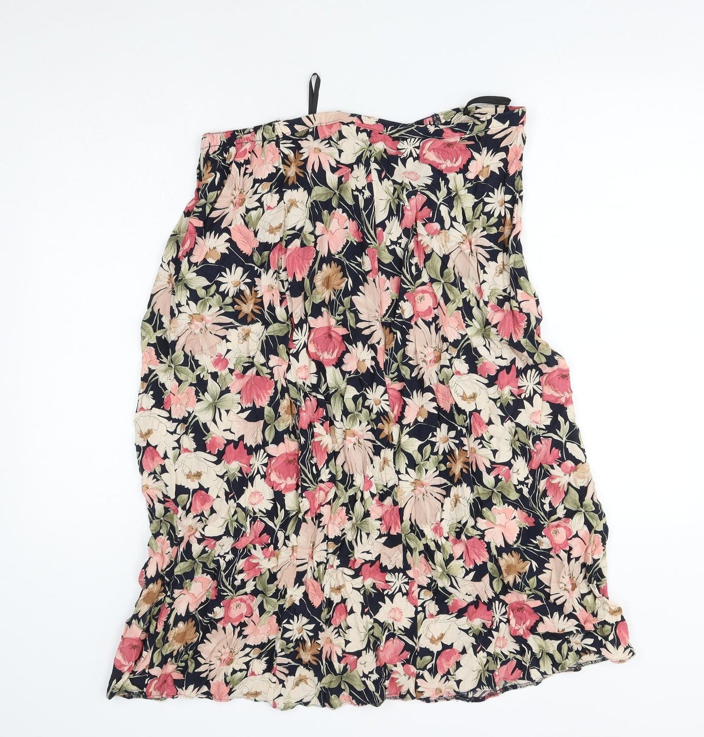 Marks and Spencer Womens Multicoloured Floral Viscose A-Line Skirt Size 18