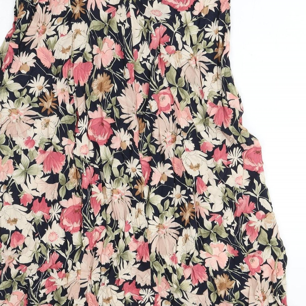 Marks and Spencer Womens Multicoloured Floral Viscose A-Line Skirt Size 18