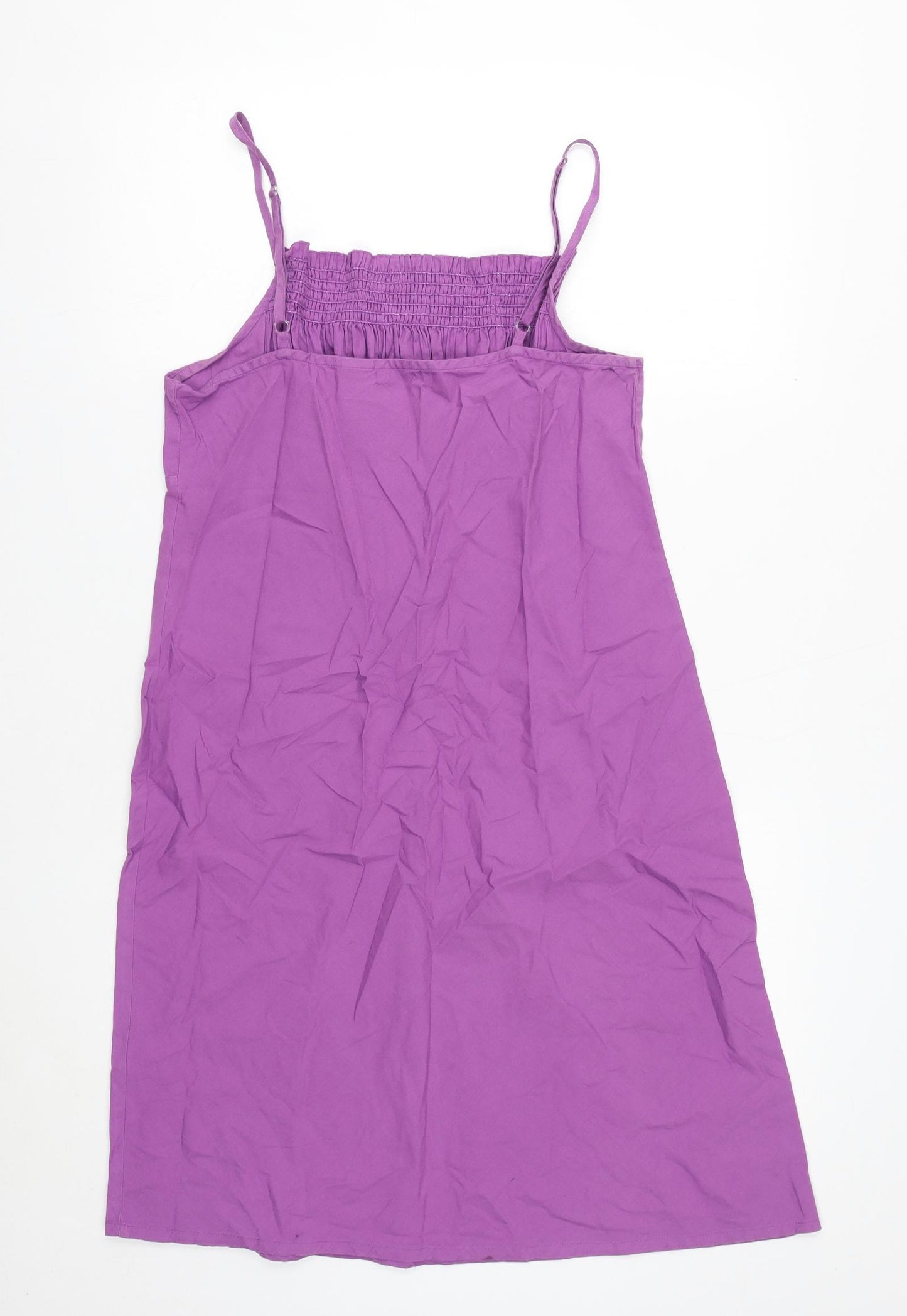 La Redoute Womens Purple Cotton Shift Size 12 Square Neck Pullover