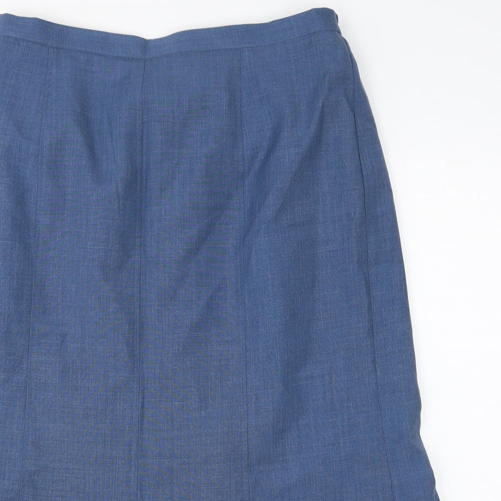 Eastex Womens Blue Polyester A-Line Skirt Size 16 Button