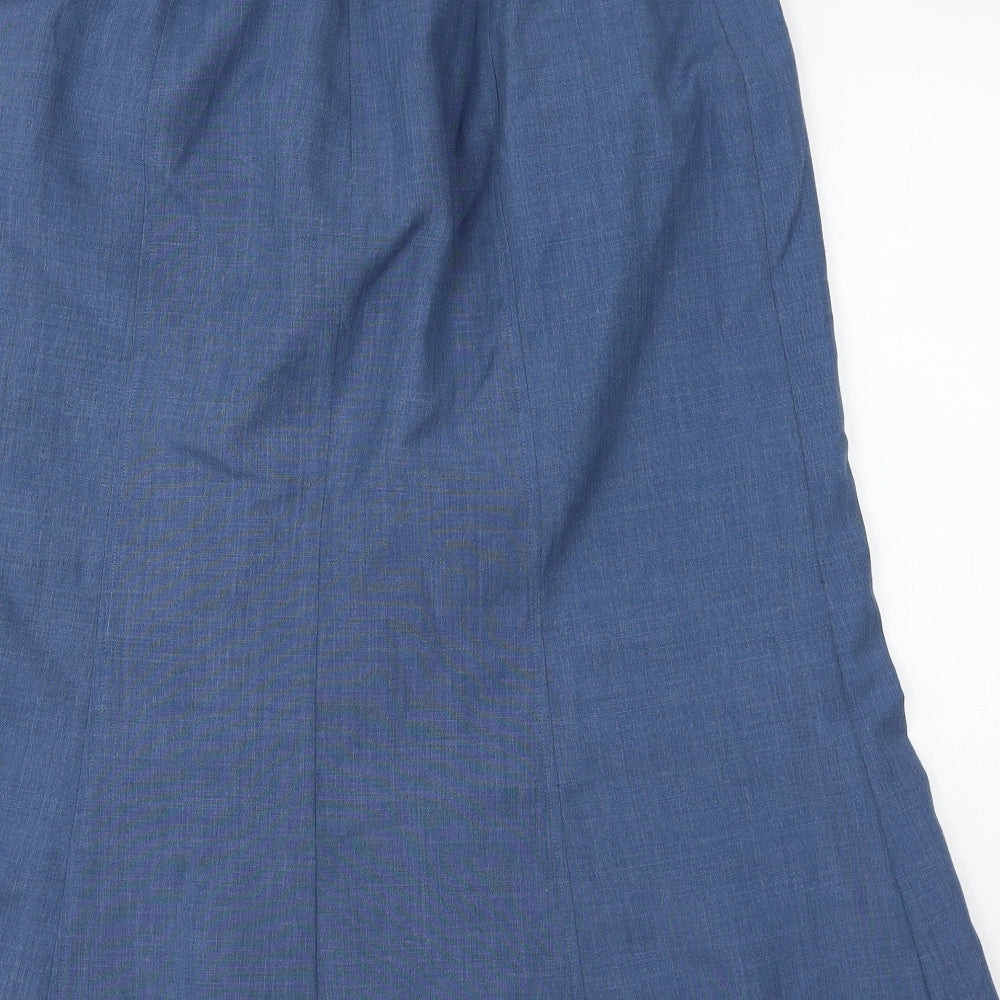 Eastex Womens Blue Polyester A-Line Skirt Size 16 Button
