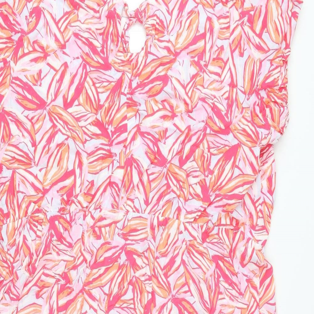 Nutmeg Womens Multicoloured Geometric Viscose Fit & Flare Size 22 Round Neck Pullover