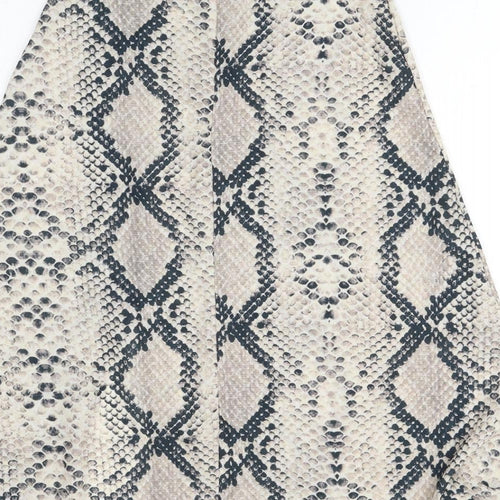 PRETTYLITTLETHING Womens Multicoloured Animal Print Polyester A-Line Skirt Size 4 Zip