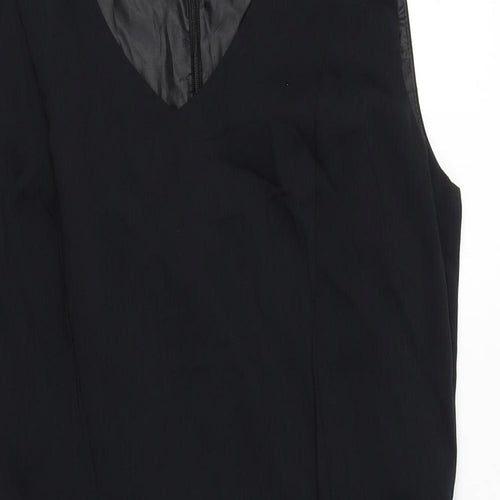 Soaked in Luxury Womens Blue Polyester Sheath Size L V-Neck Zip