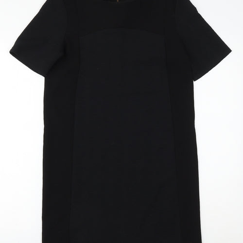 Warehouse Womens Black Polyester Sheath Size 10 Round Neck Zip