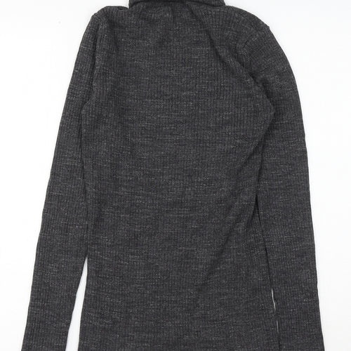 Fat Face Womens Grey Roll Neck Cotton Pullover Jumper Size 14