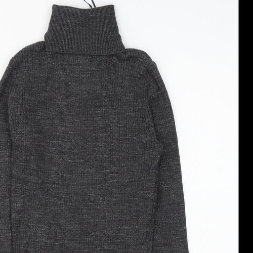 Fat Face Womens Grey Roll Neck Cotton Pullover Jumper Size 14