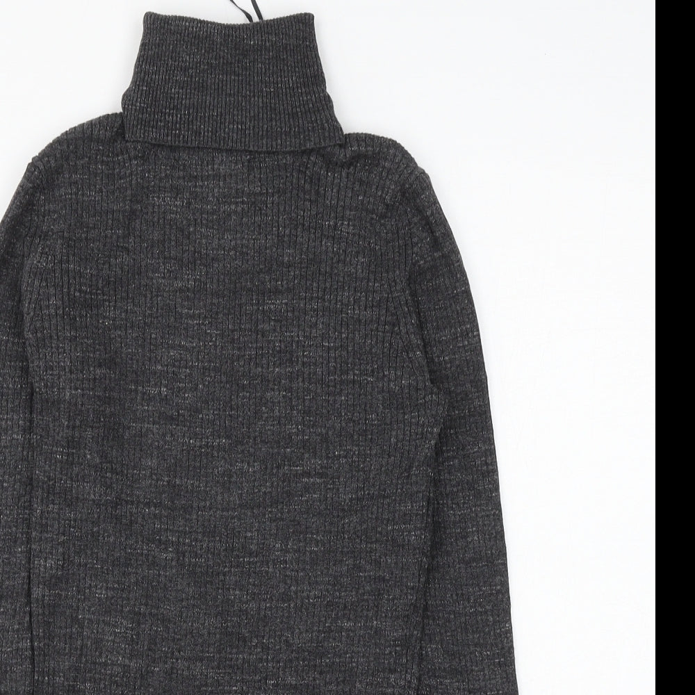 Fat Face Womens Grey Roll Neck Cotton Pullover Jumper Size 14