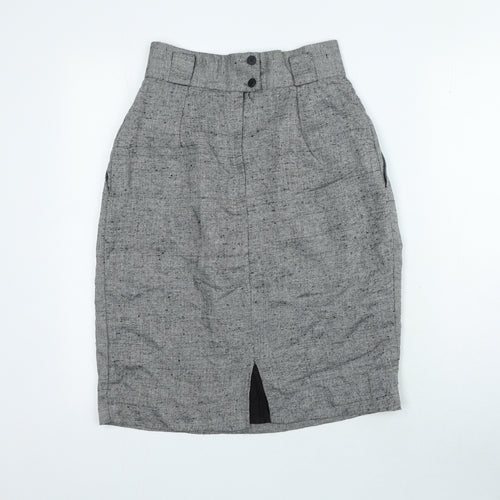 Briggs Womens Grey Polyester Mini Skirt Size 8 Zip