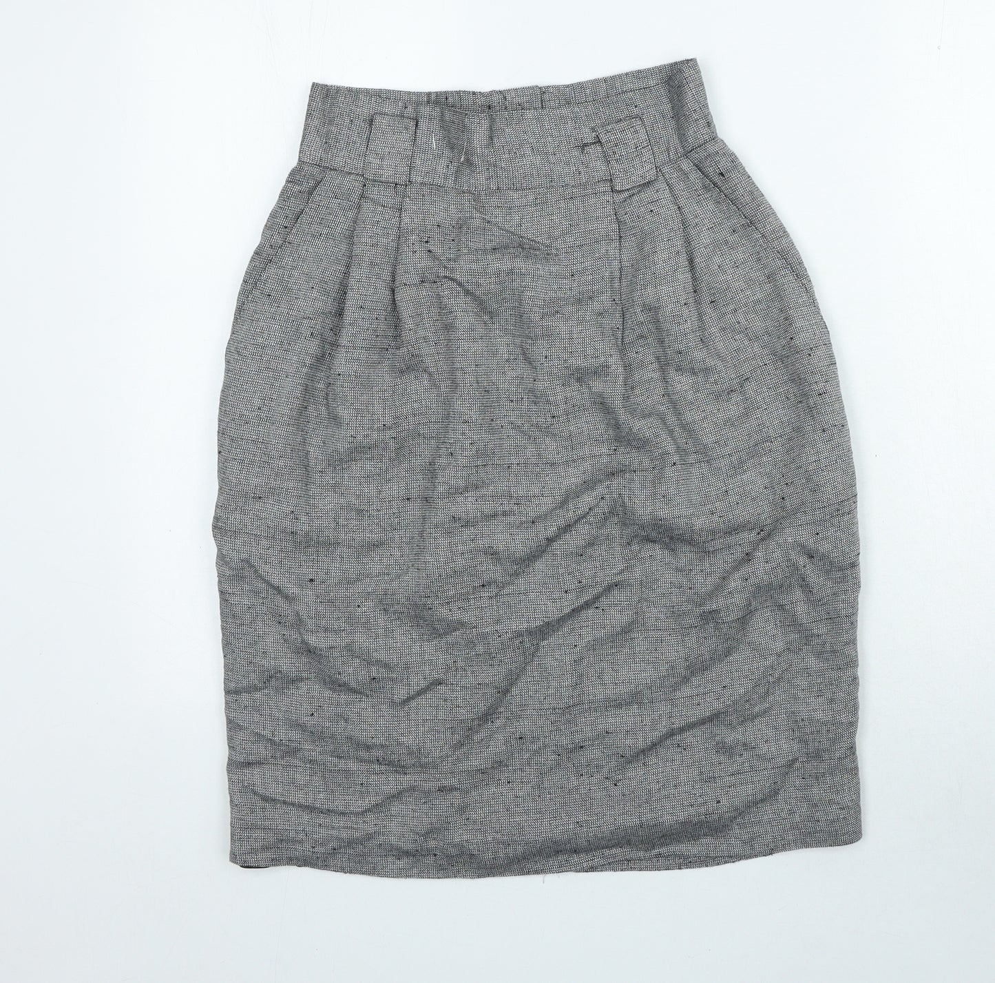 Briggs Womens Grey Polyester Mini Skirt Size 8 Zip