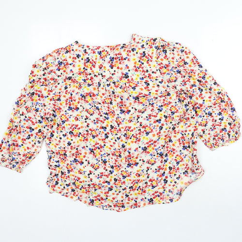 Marks and Spencer Womens Multicoloured Floral Viscose Basic Blouse Size 10 V-Neck