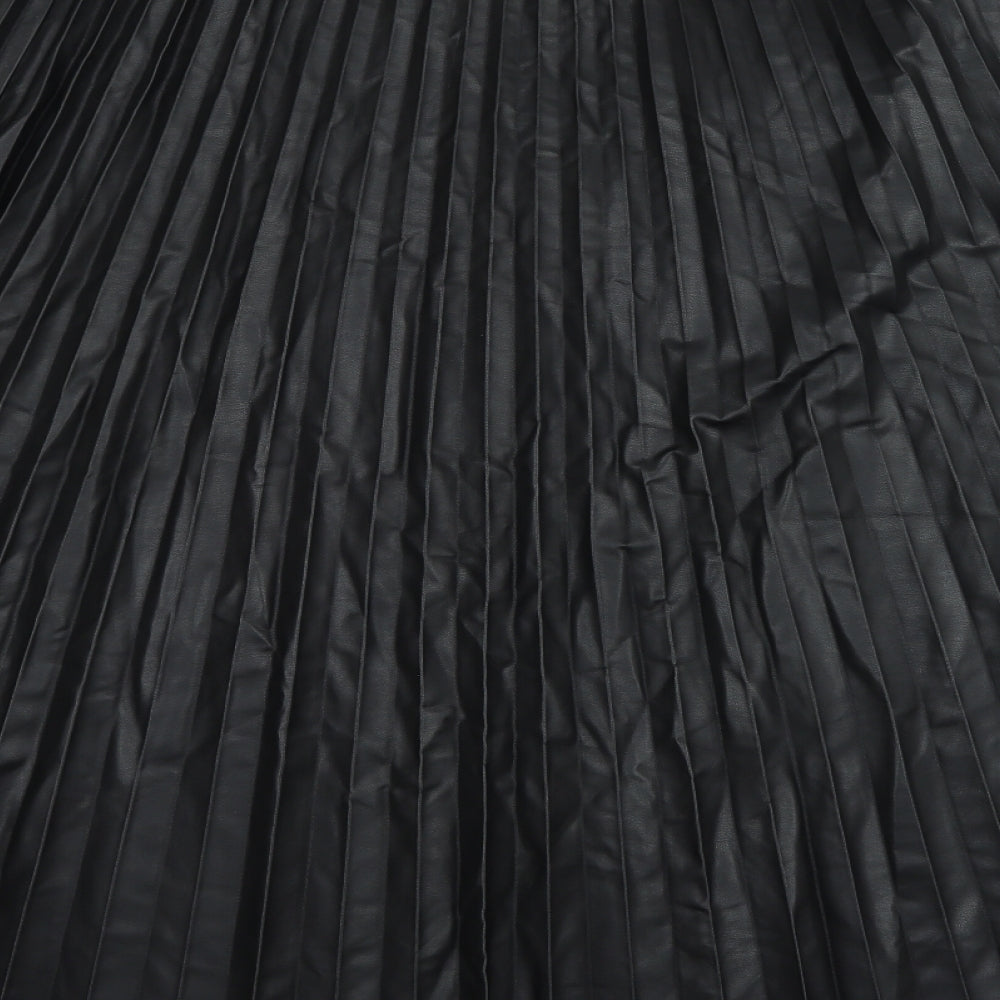 Marks and Spencer Womens Black Polyurethane A-Line Skirt Size 22 Zip