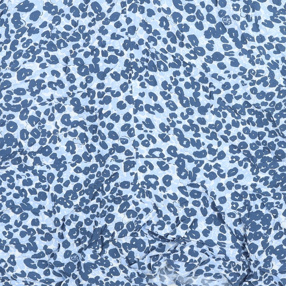 Marks and Spencer Womens Blue Animal Print Viscose Basic Blouse Size 20 Round Neck