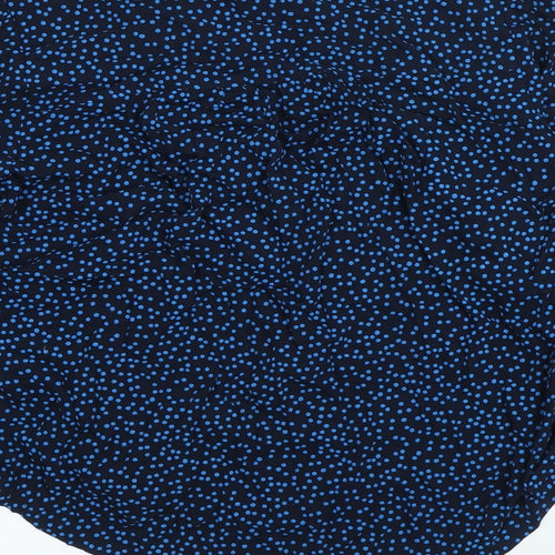 Marks and Spencer Womens Blue Polka Dot Viscose Basic Blouse Size 6 Round Neck
