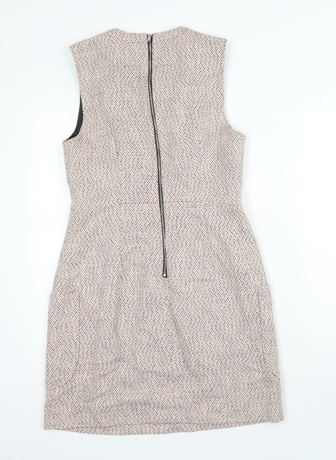 New Look Womens Pink Cotton A-Line Size 10 Round Neck Zip