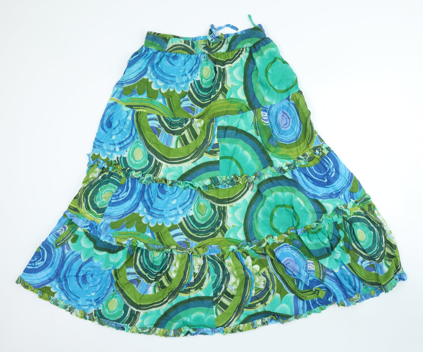 Natural Elegance Womens Multicoloured Geometric Cotton A-Line Skirt One Size