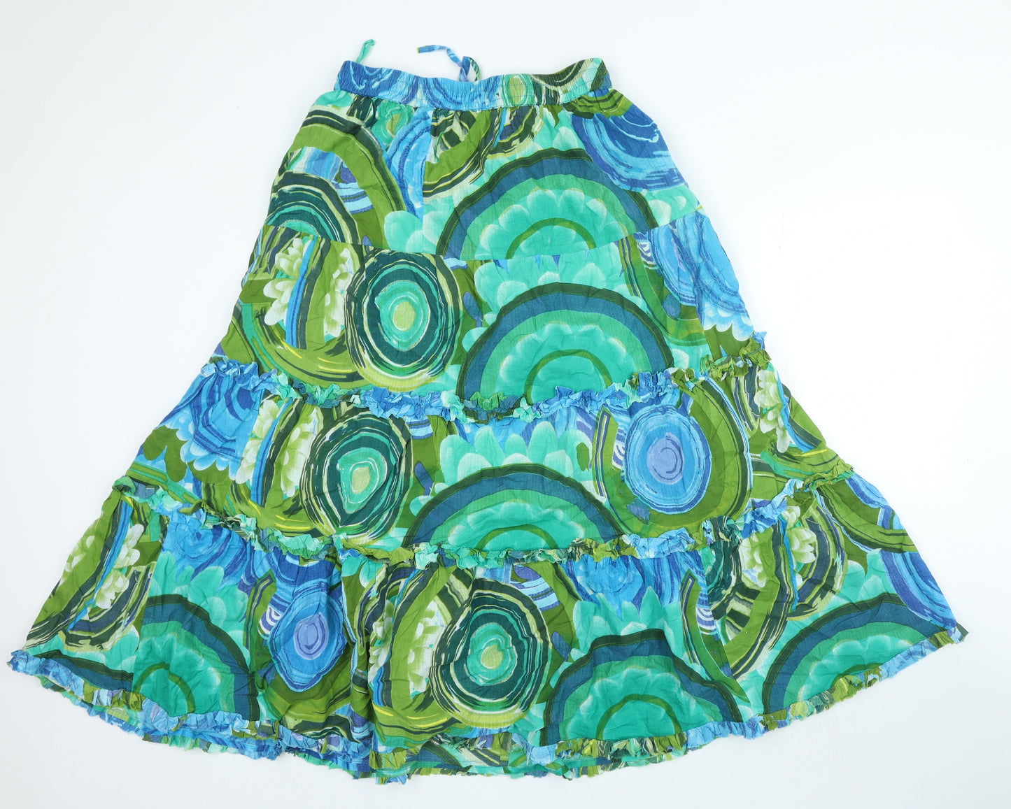 Natural Elegance Womens Multicoloured Geometric Cotton A-Line Skirt One Size