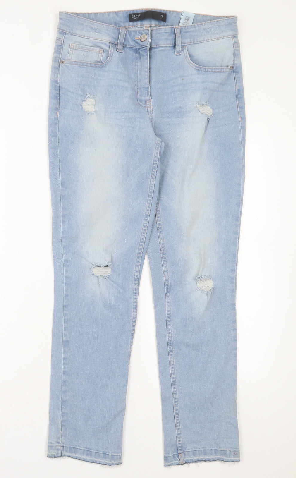 NEXT Womens Blue Camel Cropped Jeans Size 12 L27 in Regular Button