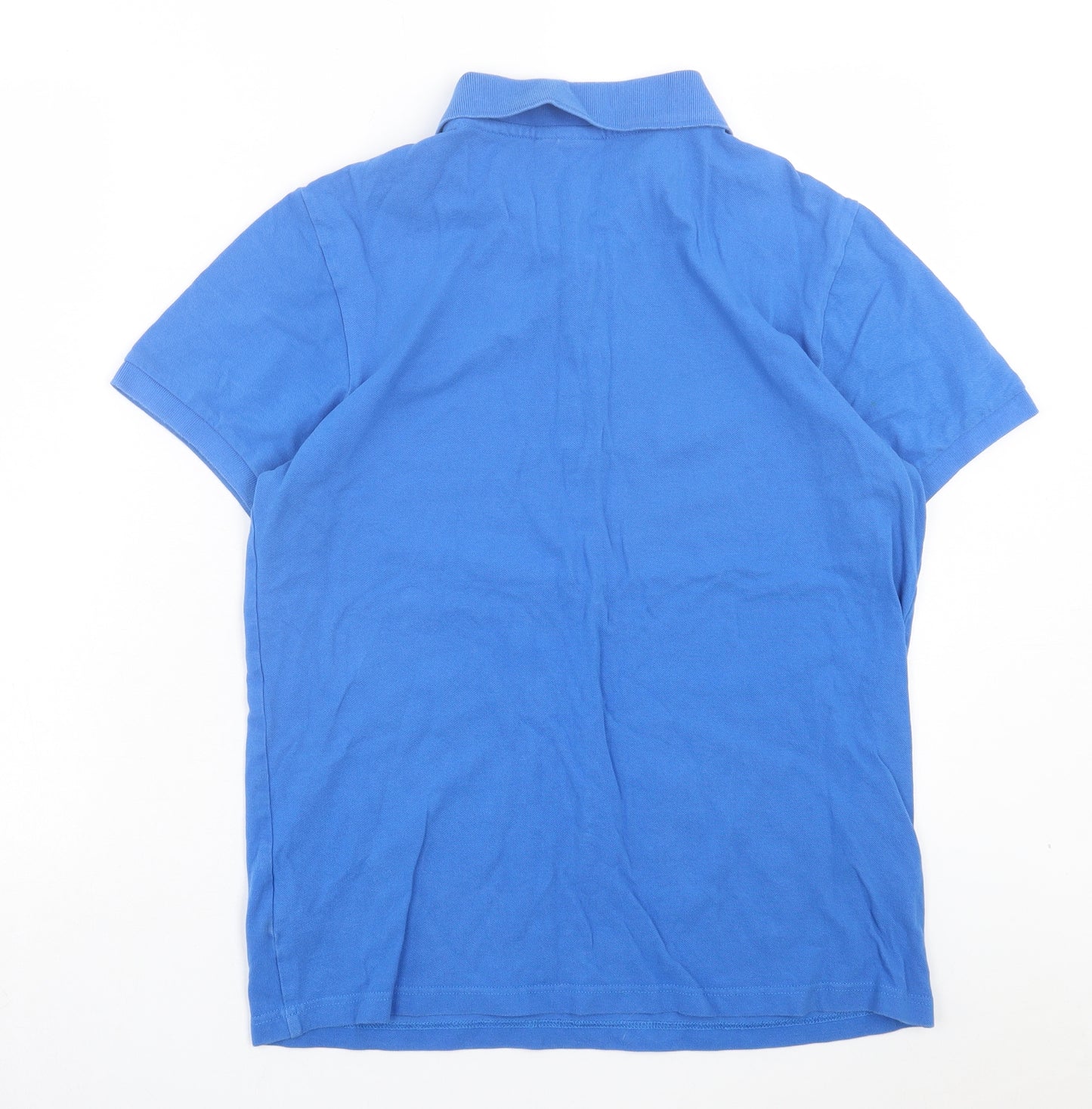 adidas Mens Blue Cotton Polo Size L Collared Button