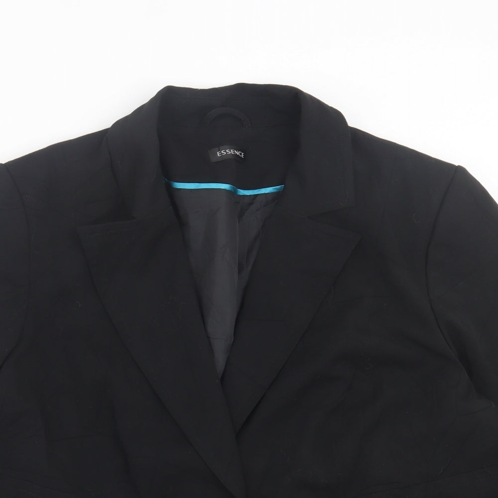 essence Womens Black Jacket Blazer Size 20 Button