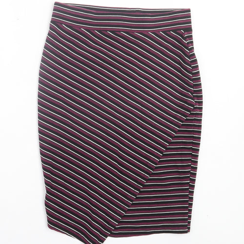 Atmosphere Womens Purple Striped Polyester Straight & Pencil Skirt Size 10