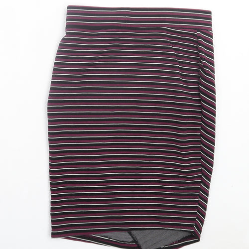 Atmosphere Womens Purple Striped Polyester Straight & Pencil Skirt Size 10
