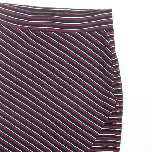 Atmosphere Womens Purple Striped Polyester Straight & Pencil Skirt Size 10