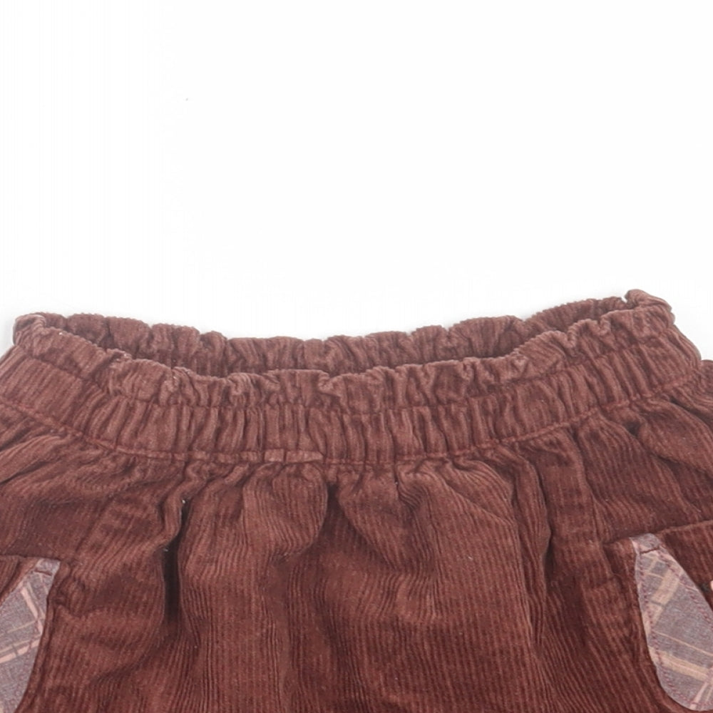 NEXT Girls Brown Cotton A-Line Skirt Size 2 Years Regular Pull On