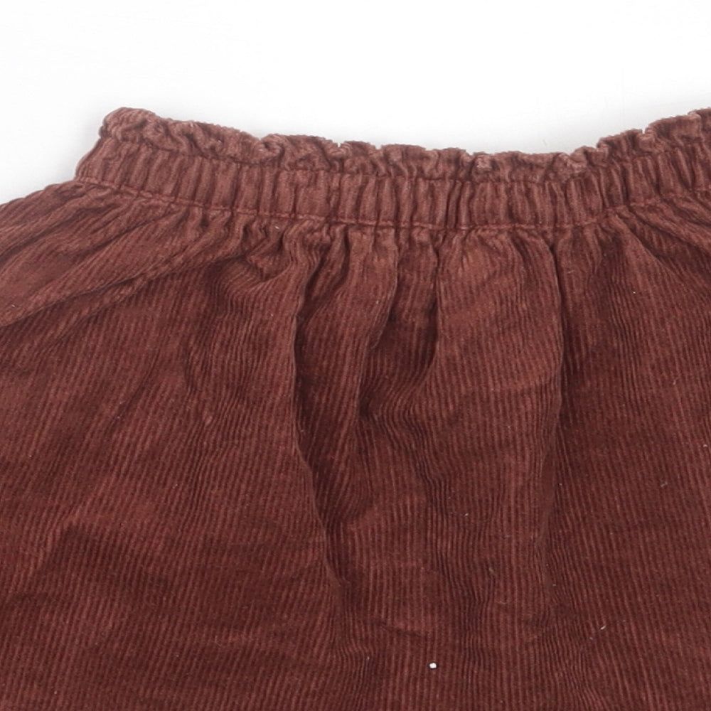 NEXT Girls Brown Cotton A-Line Skirt Size 2 Years Regular Pull On