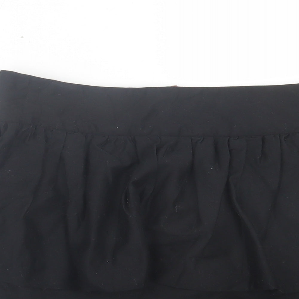 Miso Womens Black Cotton A-Line Skirt Size 10 Zip