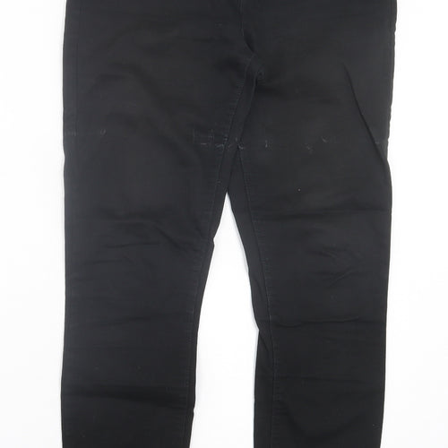 Denim & Co. Womens Black Cotton Jegging Trousers Size 12 L29 in Regular