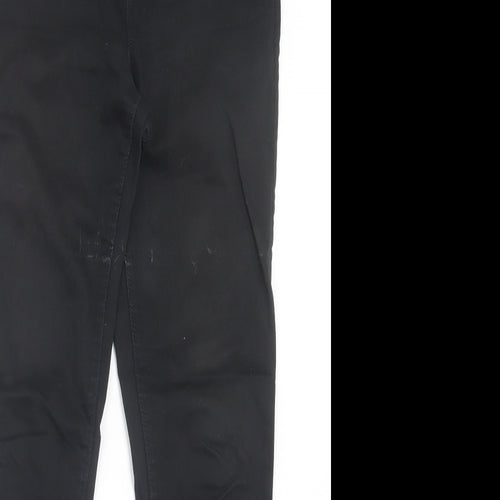 Denim & Co. Womens Black Cotton Jegging Trousers Size 12 L29 in Regular