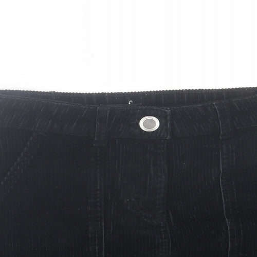 M&Co Girls Black Cotton A-Line Skirt Size 10 Years Regular Button